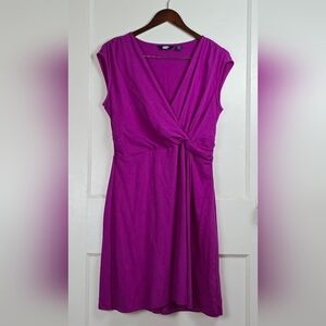Land's End Magenta Knit Knot Waist Dress MP